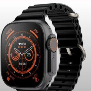 Smart Watch Ultra 8/49mm Titanium Case With Black Band/Brand New/Bluetooth